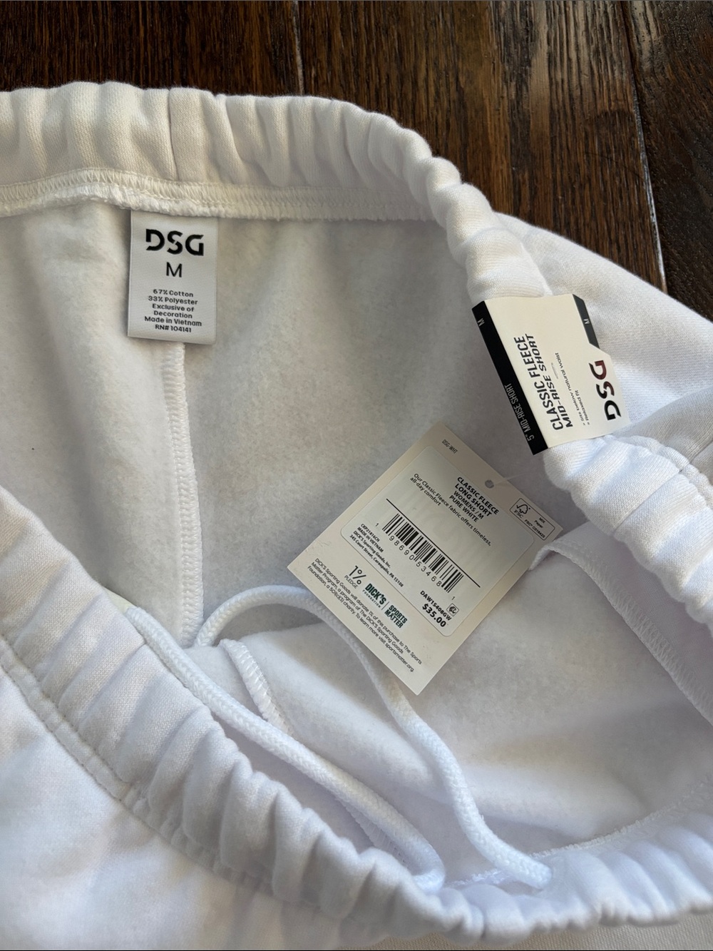 DSG White Women's Elastic Waist Athletic Pull-On Shorts - Picture 3 of 3